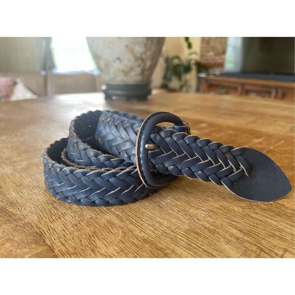 Charter Club Blue Genuine Leather Unisex Belt Size S 37-38 In - Picture 1 of 6